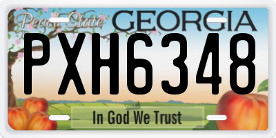 GA license plate PXH6348
