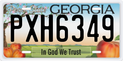 GA license plate PXH6349