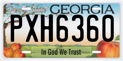 GA license plate PXH6360