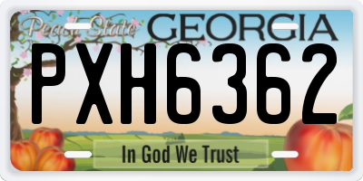 GA license plate PXH6362