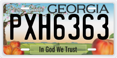 GA license plate PXH6363
