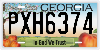 GA license plate PXH6374