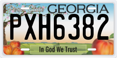 GA license plate PXH6382