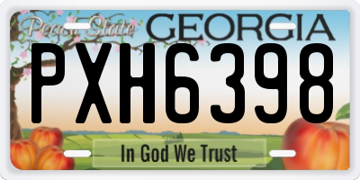 GA license plate PXH6398