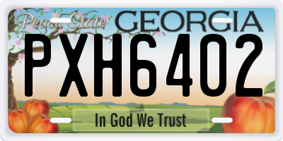GA license plate PXH6402