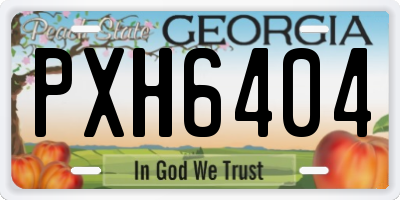 GA license plate PXH6404