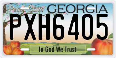 GA license plate PXH6405