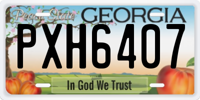 GA license plate PXH6407