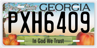 GA license plate PXH6409