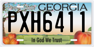 GA license plate PXH6411