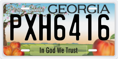 GA license plate PXH6416