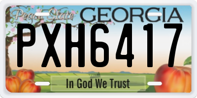 GA license plate PXH6417