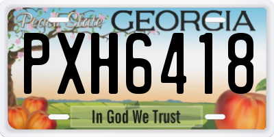 GA license plate PXH6418