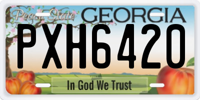 GA license plate PXH6420