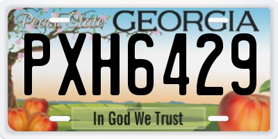 GA license plate PXH6429