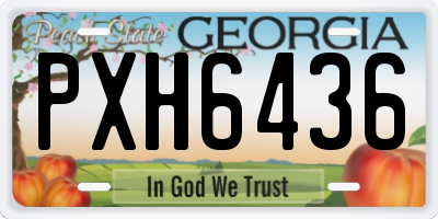 GA license plate PXH6436