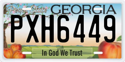 GA license plate PXH6449