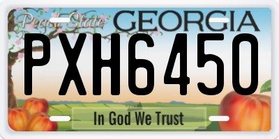 GA license plate PXH6450