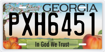 GA license plate PXH6451