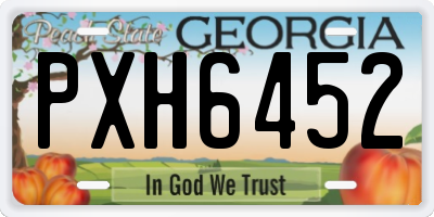 GA license plate PXH6452
