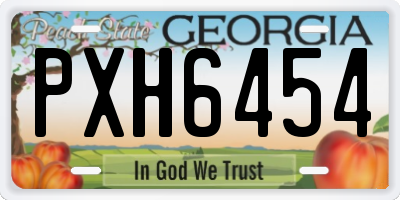 GA license plate PXH6454