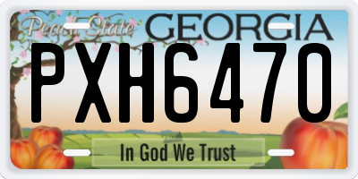 GA license plate PXH6470