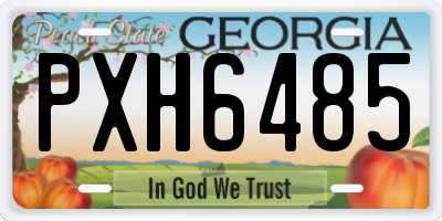GA license plate PXH6485