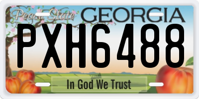 GA license plate PXH6488