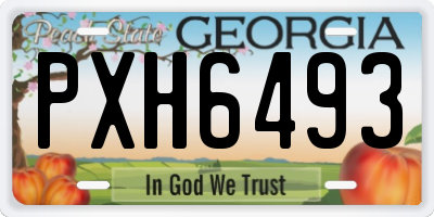 GA license plate PXH6493