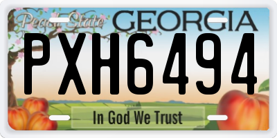 GA license plate PXH6494
