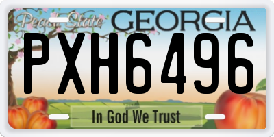 GA license plate PXH6496