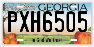 GA license plate PXH6505