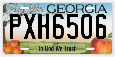 GA license plate PXH6506
