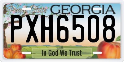 GA license plate PXH6508