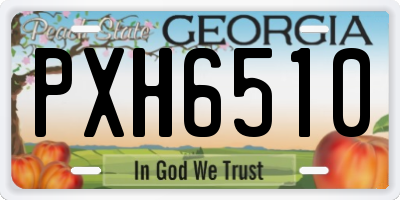 GA license plate PXH6510