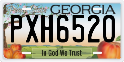 GA license plate PXH6520