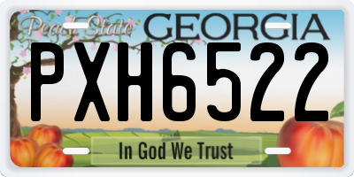 GA license plate PXH6522