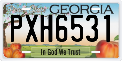 GA license plate PXH6531