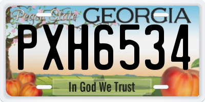 GA license plate PXH6534