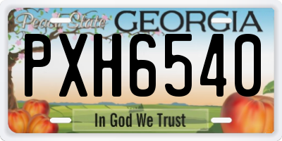 GA license plate PXH6540