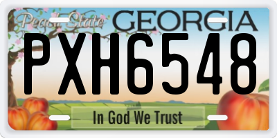 GA license plate PXH6548