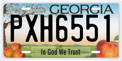 GA license plate PXH6551