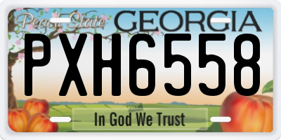 GA license plate PXH6558