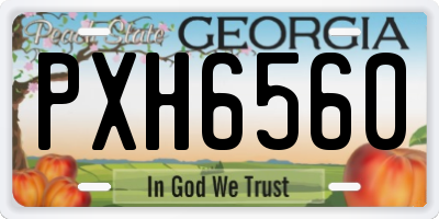 GA license plate PXH6560