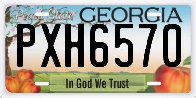 GA license plate PXH6570