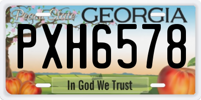 GA license plate PXH6578