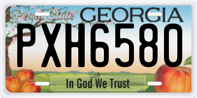 GA license plate PXH6580