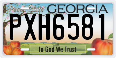 GA license plate PXH6581