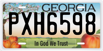 GA license plate PXH6598