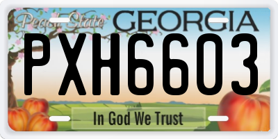 GA license plate PXH6603